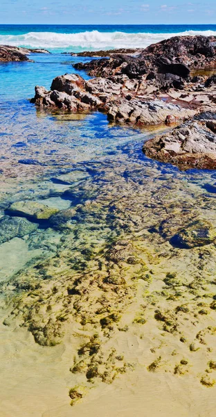 Австралії Фрейзер Острів Пляжі Біля Скелі Хвилі Океану — стокове фото