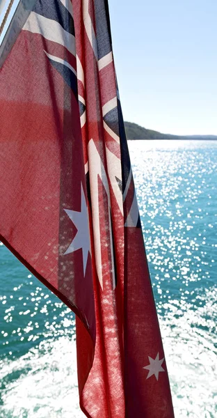 Dalam Australia Bendera Angkatan Laut Dalam Angin — Stok Foto