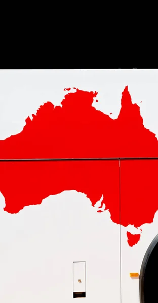 Avustralya Bir Otobüs Metal Ülkede Haritası — Stok fotoğraf