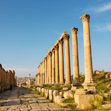 : Jerash jordan antik arkeolojik site turist için klasik miras