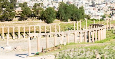: Jerash jordan antik arkeolojik site turist için klasik miras