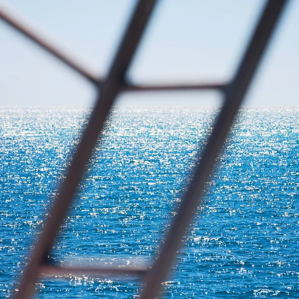 Australii Bokeh Światła Balustrady Łódź Ocean — Zdjęcie stockowe