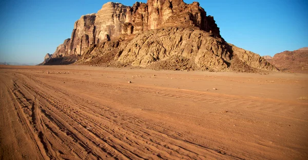 Deserto Rum Wadi Jordânia Areia Montanha Aventura Destino — Fotografia de Stock