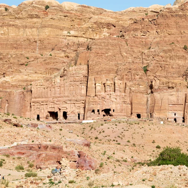 Tumba Sitio Antiguo Petra Jordania Hermosa Maravilla Del Mundo —  Fotos de Stock