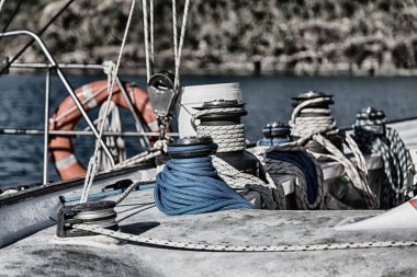 plastik battaniye ve ip bir katamaran, Avustralya soyut doku