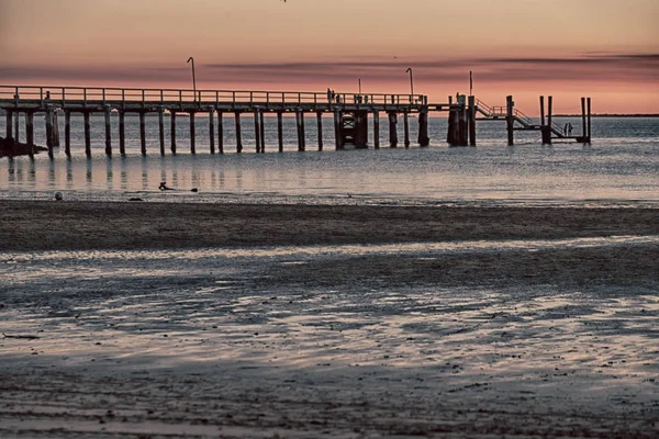 Australië Het Pier Strand Van Hervey Bay Fraser Eiland Houd — Stockfoto