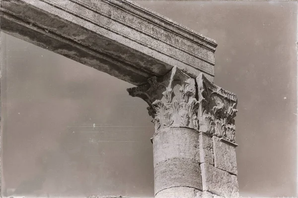 Džeraši Jordan Antického Sloupu Archeologické Naleziště Klasického Dědictví Pro Turisty — Stock fotografie