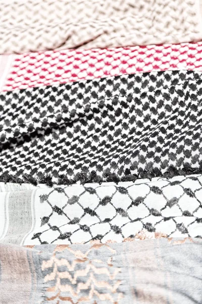 Textura Bufanda Árabe Simbólica Tradicional Algodón Como Fondo Abstracto — Foto de Stock