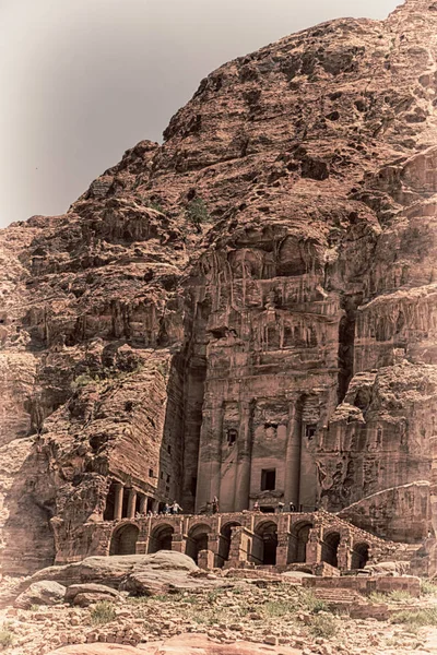 Sitio Antiguo Petra Monasterio Jordania — Foto de Stock