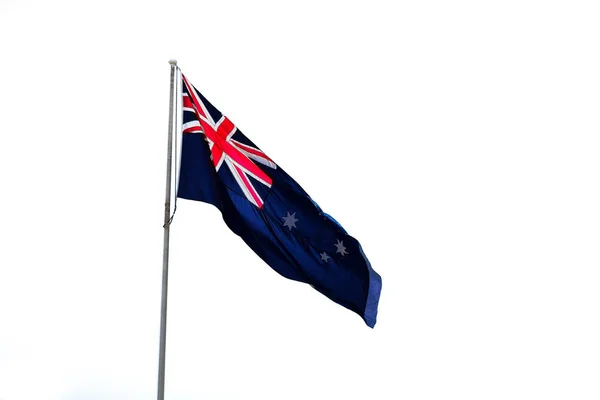 Australien Den Klara Himlen Viftande Flagga — Stockfoto