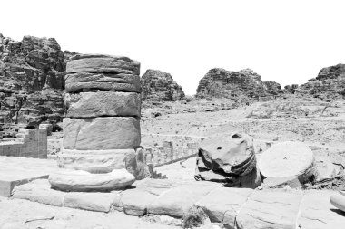 petra, jordan sütunları ve mimari miras antika sokak dolu