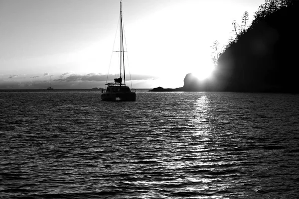 Austrália Barco Nascer Sol Mar Whitsunday Island Como Conceito Paraíso — Fotografia de Stock