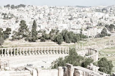 : Jerash jordan antik arkeolojik site turist için klasik miras