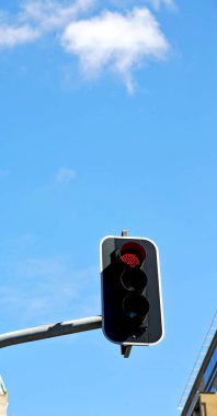 Avustralya'da sydney trafik ışığı ve şehrin arka plan