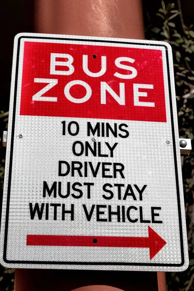 Austrálii Staré Sygnal Autobusové Zóny Instrukce Koncept Bezpečnosti — Stock fotografie