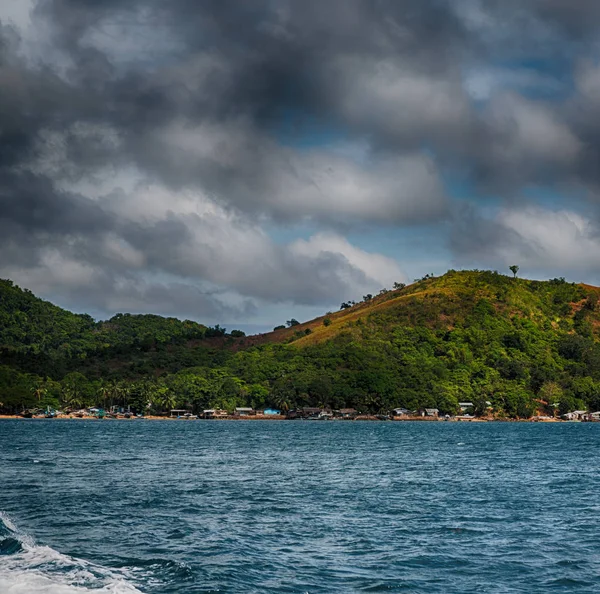 Piękny Panoramiczny Wybrzeża Morza Snake Island Pobliżu Nido Palawan Filipiny — Zdjęcie stockowe