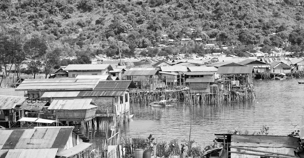 Blur Philippine Casa Favela Para Pessoas Pobres Conceito Pobreza Degradação — Fotografia de Stock
