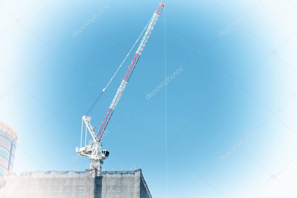 in  australia the crane in the empty  sky concept of work