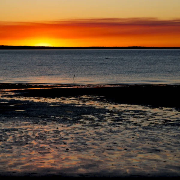 Australie Coucher Soleil Dans Océan Comme Concept Détente Vacances — Photo