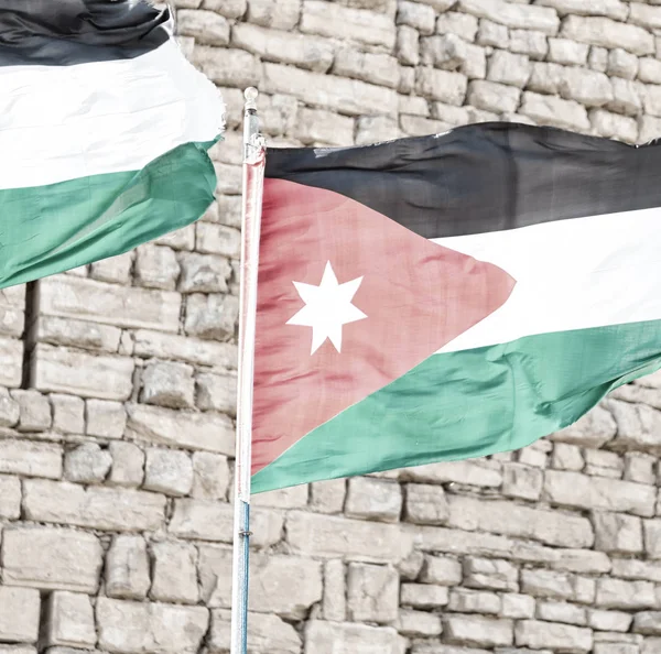 Jordan National Flag Wind — Stock Photo, Image