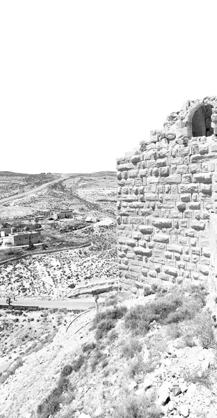 Йорданії Стара Каста Попелу Шубака Його Вежа Небі — стокове фото