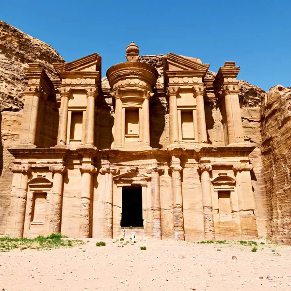 Den Antika Platsen Petra Jordanien Klostret Vackra Undrar Worl — Stockfoto