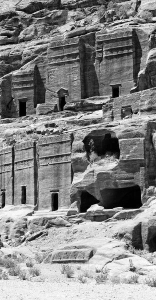 Tombeau Dans Site Antique Pétra Jordan Belle Merveille Monde — Photo