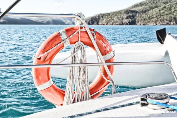 Austrália Conceito Segurança Oceano Com Boia Salva Vidas Barco — Fotografia de Stock