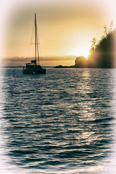 Австралии Лодка Восход Солнца Море Острова Уитсандей Рай Концепции Расслабиться — стоковое фото