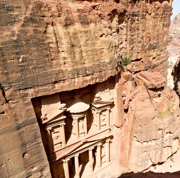 Van Hoog Antieke Site Van Petra Jordanië Het Prachtige Wonder — Stockfoto