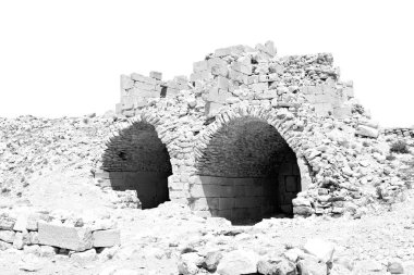 Jordan'ın eski kast kül shubak ve onun Kulesi gökyüzünde