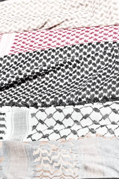 Textura Bufanda Árabe Simbólica Tradicional Algodón Como Fondo Abstracto — Foto de Stock