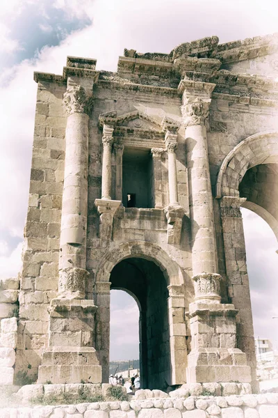 Jerash Jordan Sitio Arqueológico Antiguo Patrimonio Clásico Para Touris —  Fotos de Stock