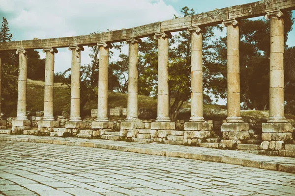 Jerash Jordania Antyczny Archeologicznych Miejscu Klasycznego Dziedzictwa Dla Turysty — Zdjęcie stockowe