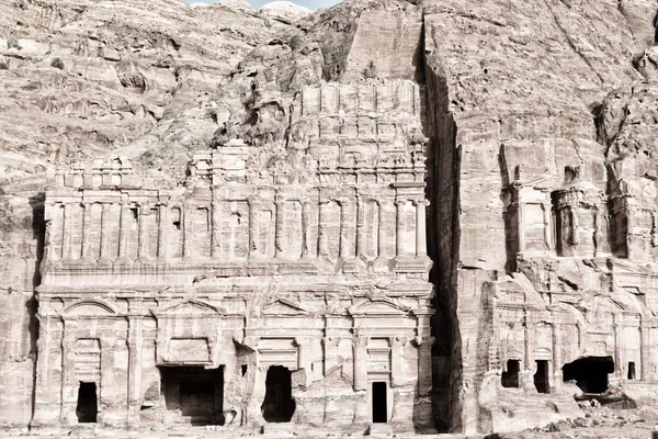 Tumba Sitio Antiguo Petra Jordania Hermosa Maravilla Del Mundo — Foto de Stock