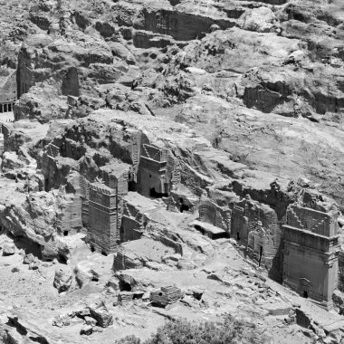 petra, jordan antik kilise kalıntıları üzerinden anıtların görünümü