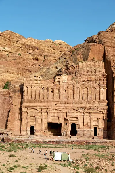 Tumba Sítio Antigo Petra Jordânia Bela Maravilha Mundo — Fotografia de Stock