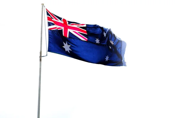 Австралія Чистому Небі Розмахував Прапором — стокове фото