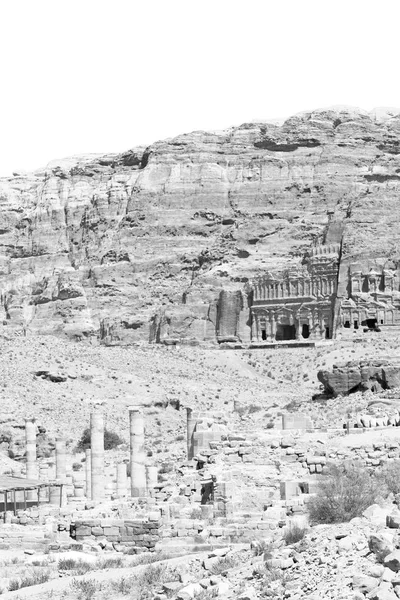 Von hoch oben die antike Stätte der Petra — Stockfoto