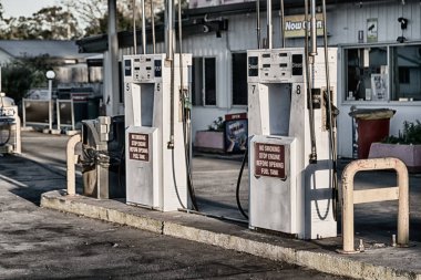 in  australia   the old gasoline pump station service concept clipart