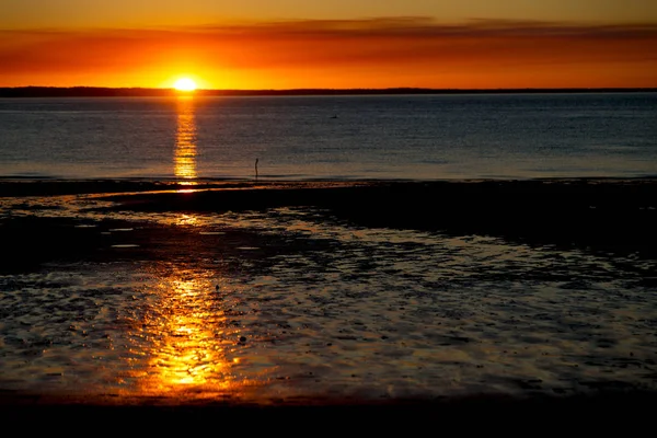 Australii Zachód Słońca Oceanie Jak Koncepcja Relaksu Wypoczynku — Zdjęcie stockowe