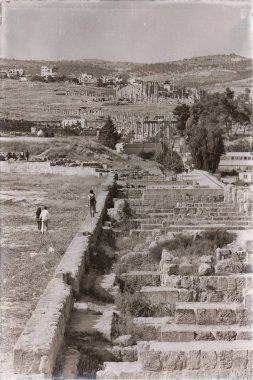: Jerash jordan antik arkeolojik site turist için klasik miras