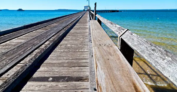 Australien Fraser Island Den Gamla Trä Hamnen Som Holiday Koncept — Stockfoto