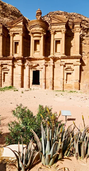 Sitio Antiguo Petra Monasterio Jordania — Foto de Stock