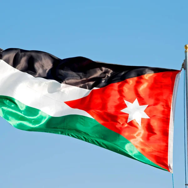 Jordanië Nationale Vlag Wind — Stockfoto