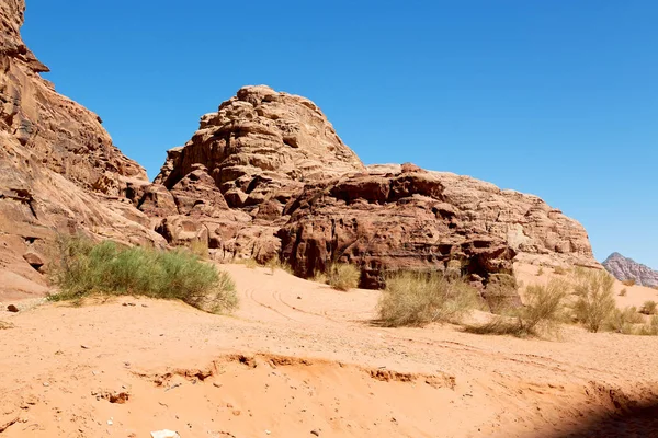 Wadi Rum Desert Jordan Sand Mountain Adventure Destinatio — Stock Photo, Image