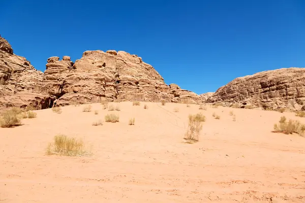 Wadi Rum Desert Jordan Sand Mountain Adventure Destinatio — Stock Photo, Image