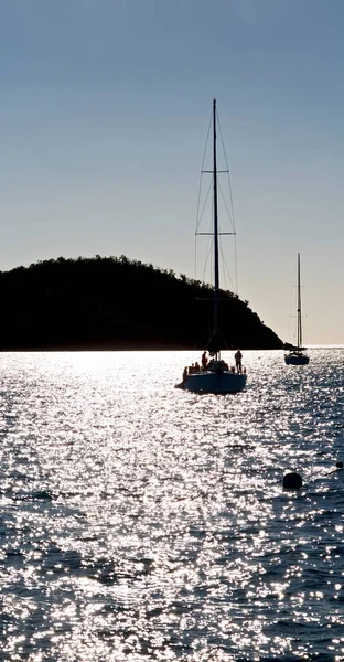 Australië Het Concept Van Navigatie Zonsopgang Buurt Van Oceaan Hill — Stockfoto