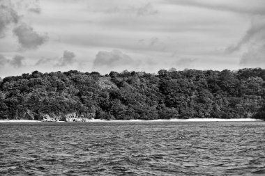 bir tekne güzellikler kıyı şeridi deniz ve rock 