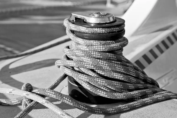 The concept of navigation  whit vassel rope — Stock Photo, Image